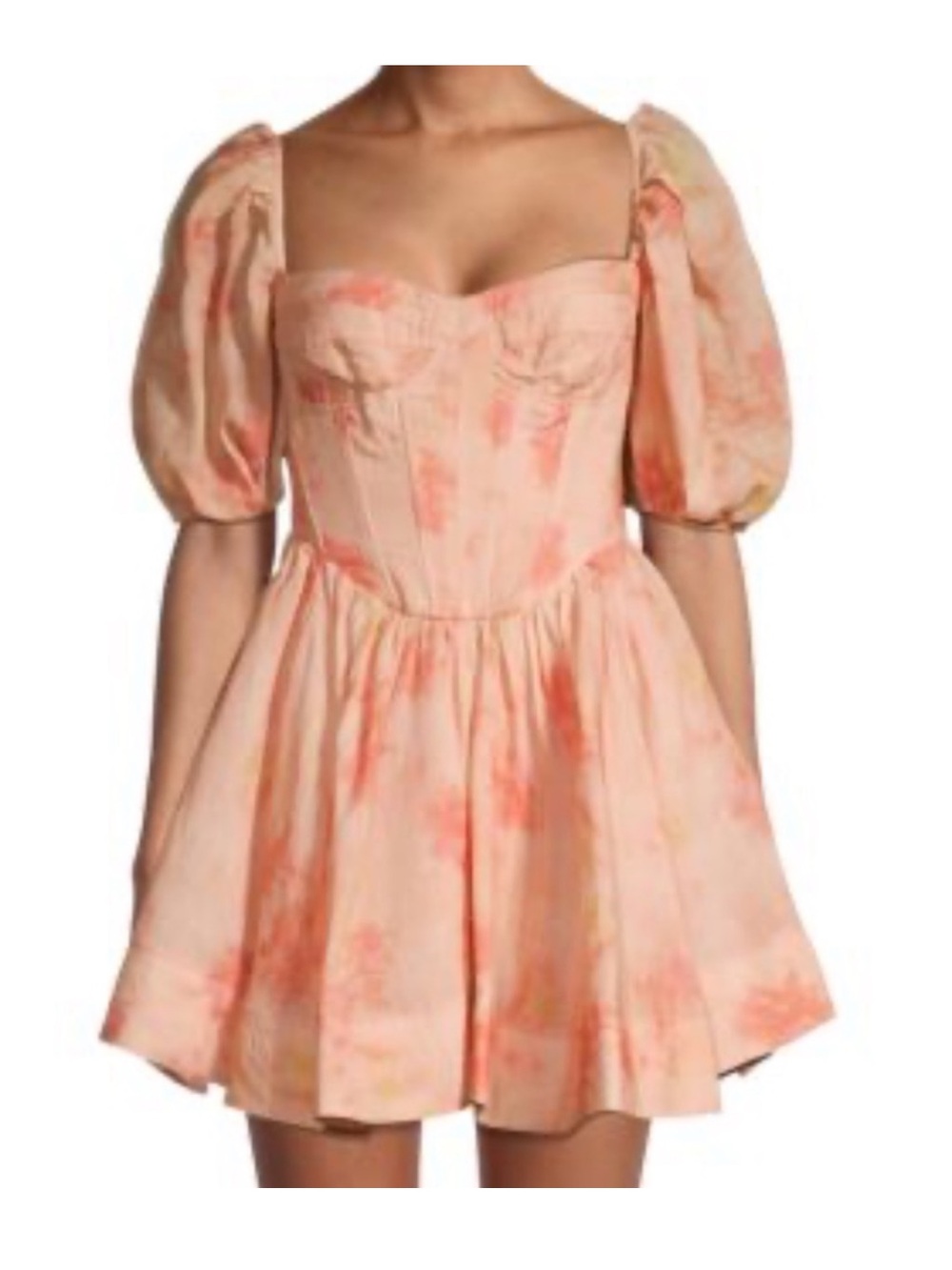 Bardot $179 Kiah Corset Mini
Dress Size M Peach
Orange
Floral Puff Sleeve